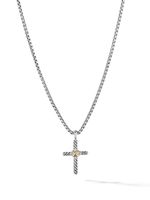 David Yurman collier Petite X Cross en or 14ct et argent sterling - thumbnail