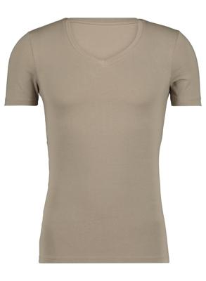 HEMA Heren T-shirt Diepe V-hals Slim Fit Beige (beige) HEMA Heren T-shirt Diepe V-hals Slim Fit Beige (beige)