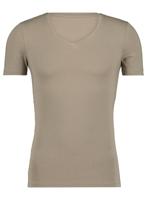 HEMA Heren T-shirt Diepe V-hals Slim Fit Beige (beige)