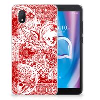 Silicone Back Case Alcatel 1B (2020) Angel Skull Rood