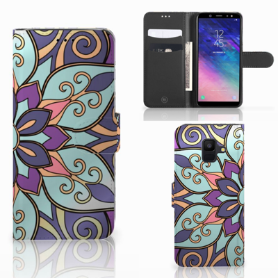 Samsung Galaxy A6 2018 Hoesje Purple Flower Samsung Galaxy A6 2018 Hoesje Purple Flower