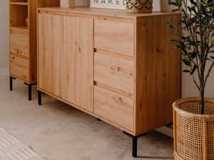 Commode BONIFACIO 2 deuren 3 lades artisan eik