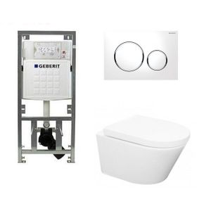 Wiesbaden Vesta toiletset Rimless 52cm inclusief UP320 toiletreservoir en softclose toiletzitting met bedieningsplaat sigma20 wit 0701131/sw53743/sw65812/