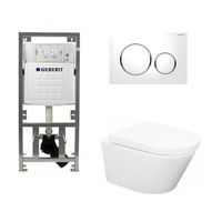 Wiesbaden Vesta toiletset Rimless 52cm inclusief UP320 toiletreservoir en softclose toiletzitting met bedieningsplaat sigma20 wit 0701131/sw53743/sw65812/ - thumbnail