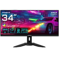 GIGABYTE M34WQ computer monitor 86,4 cm (34") 3440 x 1440 Pixels 2K Ultra HD LED Zwart