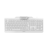 CHERRY KC 1000 SC, Spaanse lay-out, QWERTY toetsenbord, bekabeld beveiligingstoetsenbord met geïntegreerde chipkaartterminal, blauwe engel, wit-grijs