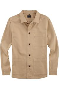 OLYMP Casual Overshirt Overshirt beige, Effen