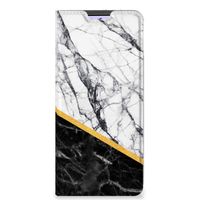 Xiaomi Redmi Note 10 Pro Standcase Marmer Wit Zwart - Origineel Cadeau Man