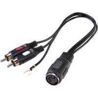 SpeaKa Professional SP-7869832 Cinch / DIN-aansluiting Audio Y-adapter [1x DIN-bus 5-polig - 2x Cinch-stekker] Zwart - thumbnail