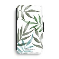 Tropical watercolor leaves: iPhone XS Max Flip Hoesje - thumbnail