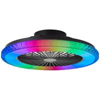 Brilliant Zwarte ventilator Badria met RGB functie G60040/06