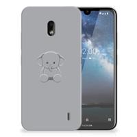 Nokia 2.2 Telefoonhoesje met Naam Grijs Baby Olifant
