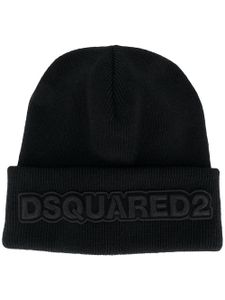 DSQUARED2 bonnet à logo brodé - Noir