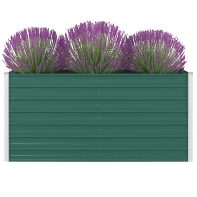 vidaXL Plantenbak verhoogd 160x80x77 cm gegalvaniseerd staal groen