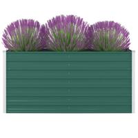 vidaXL Plantenbak verhoogd 160x80x77 cm gegalvaniseerd staal groen