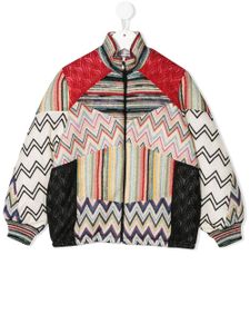 Missoni Kids veste bomber à design patchwork - Rouge