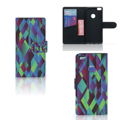 Huawei P8 Lite 2017 Bookcase Abstract Green Blue