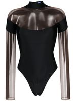 Mugler body à empiècements transparents - Noir