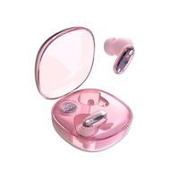 Mars Gaming MHIB2, Bluetooth 5.4 Oordopjes, Indringend Geluid, Ergonomisch Halftransparant en Ultracompact Ontwerp, 24 Uur Afspeeltijd, Draadloze Oordopjes met Oplaadcase en LED-indicator, Roze​