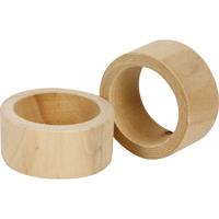 Creotime servetringen hout unisex 3,5 cm 6 stuks