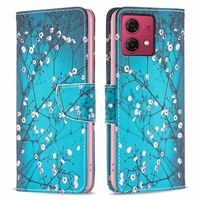 Motorola Moto G84 Wonder Series Portemonnee Hoesje - Witte Bloemen