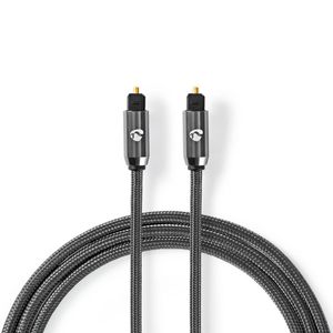 Nedis CATB25000GY10 Digitale Audiokabel Toslink Male - Toslink Male Gun Metal Grey Gevlochten Kabel