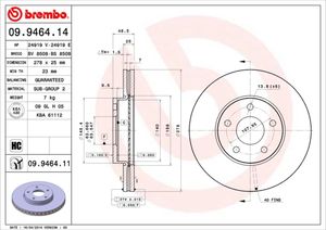 Remschijf BREMBO, Remschijftype: Binnen geventileerd, u.a. für Volvo, Ford