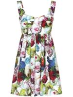 Dolce & Gabbana Mini-jurk met bloemenprint - Wit
