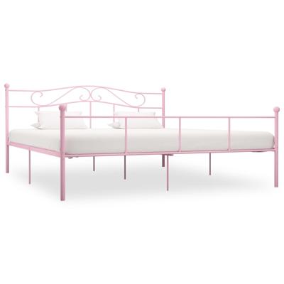 vidaXL Bedframe metaal roze 180x200 cm