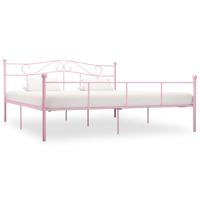 vidaXL Bedframe metaal roze 180x200 cm