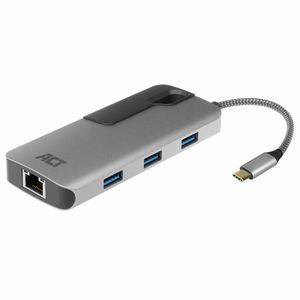 ACT USB-C 4K multiport adapter met HDMI, USB-A, LAN, USB-C PD Pass-Through 60W