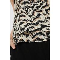 VERO MODA top VMPOEL van gerecycled polyester beige/zwart