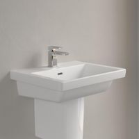 Wastafel Villeroy & Boch Subway 3.0 Met CeramicPlus 1 Kraangat Met Overloop 55x44x16.5 cm Stone White Villeroy & Boch