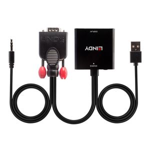 LINDY VGA Adapter [1x VGA-stekker, Jackplug male 3,5 mm - 1x HDMI-bus, USB 3.2 Gen 1 bus A (USB 3.0)] 38284