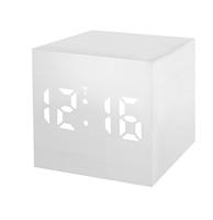 Bresser MyTime WAC Radiogestuurde wekker in houtlook met dimbare witte led, datum en temperatuurweergave, 67 x 67 x 67 cm