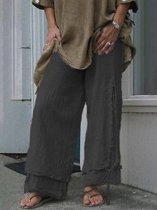 Linen Casual Solid Pants