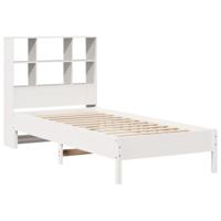 vidaXL Bed met boekenkast zonder matras grenenhout wit 90x190 cm