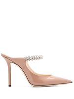 Jimmy Choo mules Bing 100 mm à ornements en cristal - Rose - thumbnail