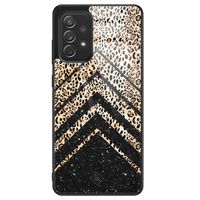 Samsung Galaxy A52 glazen hardcase - Chevron luipaard