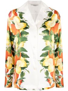 Stella McCartney fruit-print silk shirt - Blanc