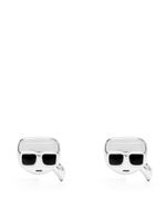 Karl Lagerfeld puces d'oreilles à motif Ikonik Karl - Argent