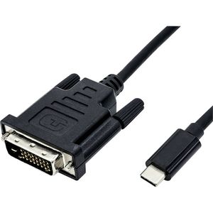 ROLINE 11.04.5830 video kabel adapter 1 m USB Type-C DVI Zwart