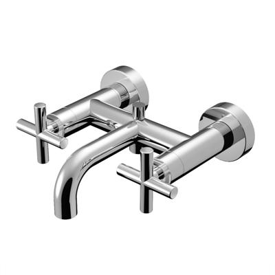 Badkraan Hotbath Chap 15cm Hartafstand Mengkraan Opbouw Glans Chroom met Uitloop