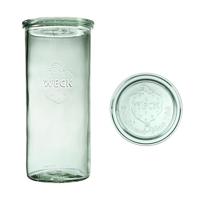Weck Cilindrisch glas, 1500 ml, 6 stuks, glas met deksel, voor het inmaken van conserven, sappen, voor het luchtdicht bewaren van droge ingrediënten