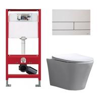 Tece Toiletset - Inbouw WC Hangtoilet wandcloset - Saturna Flatline Tece Square Mat Wit