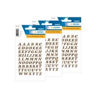 Herma Stickervelletjes met 3x stuks vellen plak letters - alfabet A tot Z - goud/folie - 8 mm - thumbnail