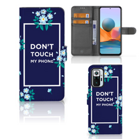 Xiaomi Redmi Note 10 Pro Portemonnee Hoesje Flowers Blue DTMP - thumbnail