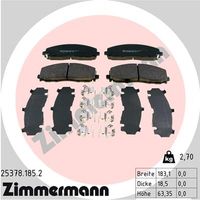 Remblokkenset, schijfrem ZIMMERMANN, u.a. für Fiat, Lancia, VW, Chrysler, Dodge