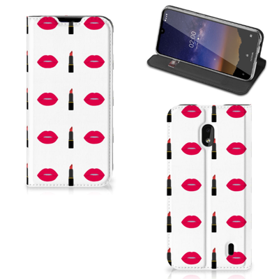 Nokia 2.2 Hoesje met Magneet Lipstick Kiss Nokia 2.2 Hoesje met Magneet Lipstick Kiss