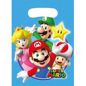 8x stuks Super Mario thema feestzakjes/cadeauzakjes